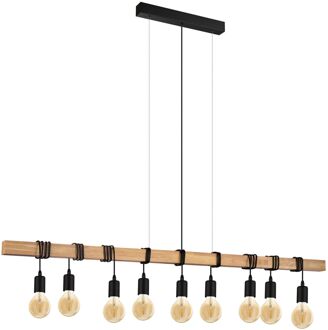 Townshend Hanglamp - E27 - 150 cm - Bruin, Zwart