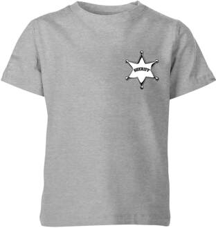 Toy Story Sheriff Woody Badge Kinder T-shirt - Grijs - 122/128 (7-8 jaar) - Grijs - M