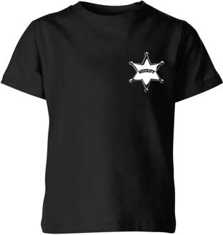 Toy Story Sheriff Woody Badge Kinder T-shirt - Zwart - 122/128 (7-8 jaar) - Zwart - M