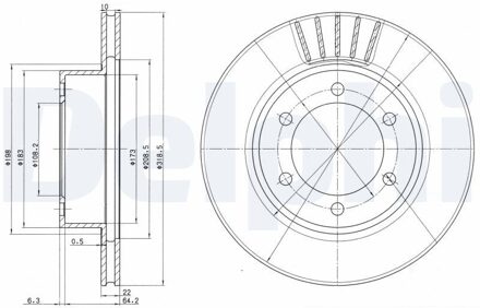 Toyota Jeu De 2 Disques De Frein BG3535