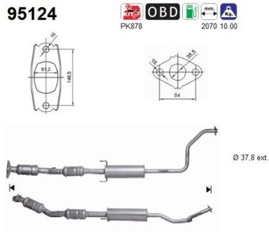 Toyota Katalysator 95124