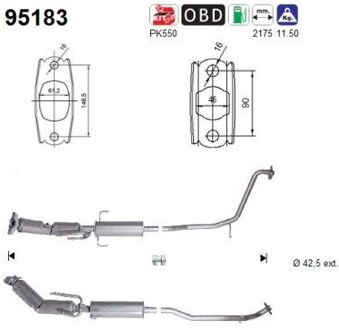 Toyota Katalysator 95183