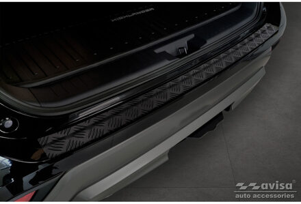 Toyota Matzwart Aluminium Bumper beschermer passend voor Toyota Highlander IV (XU70) 2020- 'Riffled Pla AV240210