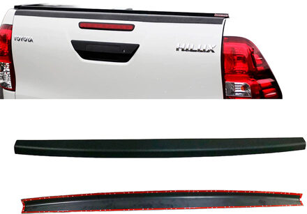 Toyota Oneway Achterklepafdeklijst passend voor Toyota Hilux 2015-2020 - Matzwart OWBT16004