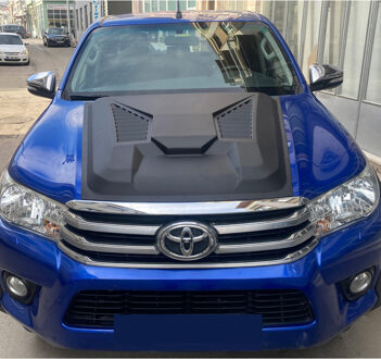 Toyota Oneway Motorkapluchtinlaat (Scoop) passend voor Toyota Hilux 8e Gen. 2015-2020 - Versie 2 - Matzwart OWBS06016