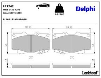 Toyota Remblokkenset, schijfrem LP2242