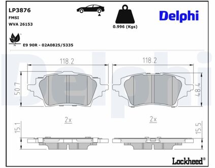 Toyota Remblokkenset, schijfrem LP3876