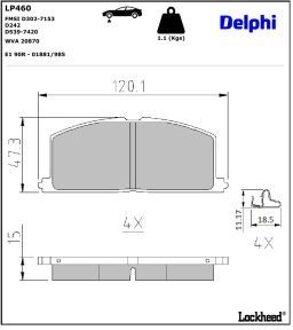 Toyota Remblokkenset, schijfrem LP460