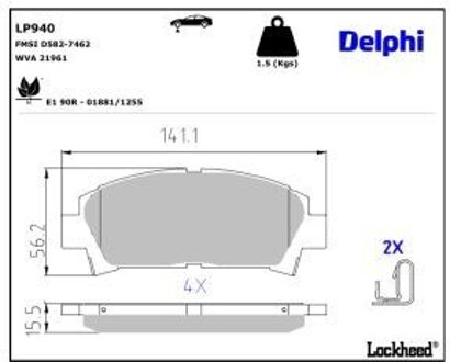 Toyota Remblokkenset, schijfrem LP940