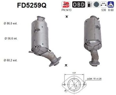 Toyota Roetfilter, uitlaatinstallatie FD5259Q