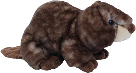 Toys Knuffeldier Bever - zachte pluche stof - bruin - kwaliteit knuffels - 18 cm - Knuffeldier