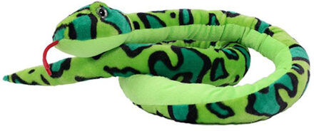 Toys Knuffeldier Boomslang - zachte pluche stof - groen - kwaliteit knuffels - 250 cm - Knuffeldier