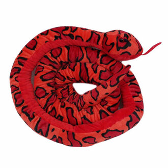 Toys Knuffeldier Boomslang - zachte pluche stof - rood - kwaliteit knuffels - 250 cm - Knuffeldier