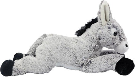 Toys Knuffeldier Ezel - pluche stof - premium kwaliteit knuffels - grijs - 25 cm - Knuffel boederijdieren