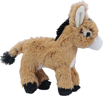 Toys Knuffeldier Ezel - pluche stof - premium kwaliteit knuffels - lichtbruin - 16 cm - Knuffel boederijdieren