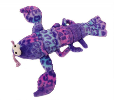 Toys Knuffeldier Kreeft - zachte pluche stof - paars - kwaliteit knuffels - 33 cm - Knuffel zeedieren