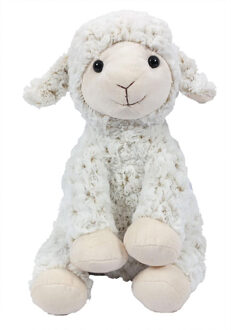 Toys Knuffeldier Schaap/lammetje - zachte pluche stof - premium kwaliteit knuffels - wit - 33 cm - Knuffel boederijd