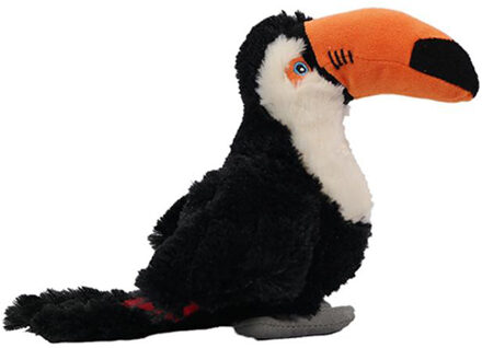 Toys Knuffeldier Toekan - zachte pluche stof - zwart/oranje - kwaliteit knuffels - 20 cm - Vogel knuffels