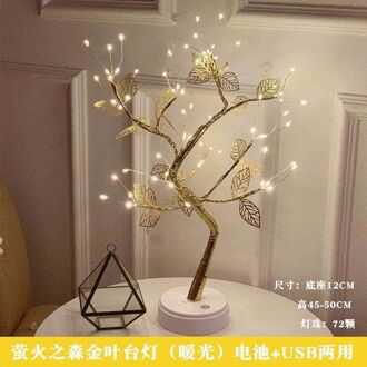 Toytime Populaire Kleur Led Verlichting Boom Parel Lamp Festival Home Decoratieve Lamp Touch Control Sfeer Lamp Bedlampje goud Leaf d