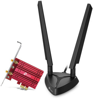 TP-Link Archer TXE75E AXE5400 wifi 6E Bluetooth 5.3 PCIe-adapter Wifi adapter Zwart