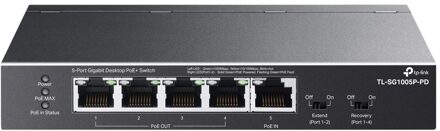 TP-Link SG1005P-PD Switch Zwart