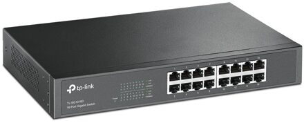 TP-Link TL-SG1016D 16-Port Gigabit Desktop/Rackmount Switch Switch Zwart