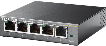 TP-Link TL-SG105E 5-Port Gigabit Easy Smart Switch Switch Zwart