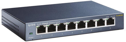 TP-Link TL-SG108 8-Port 10/100/1000Mbps Desktop Switch Switch Zwart
