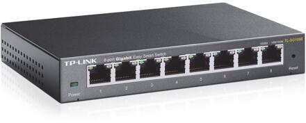 TP-Link TL-SG108E 8-Port Gigabit Easy Smart Switch Switch Zwart