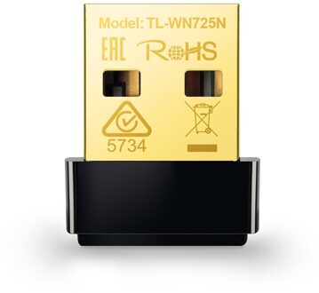 TP-Link TL-WN725N 150Mbps Wireless N Nano USB Adapter Desktop accessoire Zwart