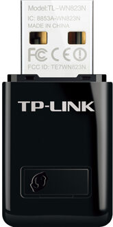 TP-Link TL-WN823N 300Mbps Mini Wireless N USB Adapter Desktop accessoire Zwart