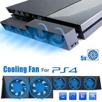 TP4-005 Smart Turbo Temperatuurregeling Usb Cooling Cooler 5-Fan Voor Playstation 4 Voor PS4 Straling Fan