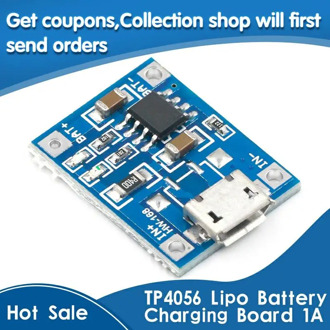 TP4056 1A Lipo Battery Charging Board Charger Module Lithium Battery DIY MICRO USB Interface Port