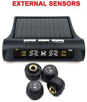 Tpms Bandenspanning Alarm Sensor Monitor Systeem Auto Display Interne/Externe Zonne-energie Opladen Temperatuur Waarschuwing extern 2