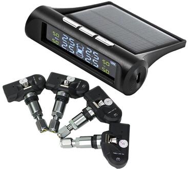 Tpms Bandenspanningscontrolesysteem Solar Of Usb Aangedreven Met Externe En Interne Sensoren Real-Time Display 6 Alarm modi