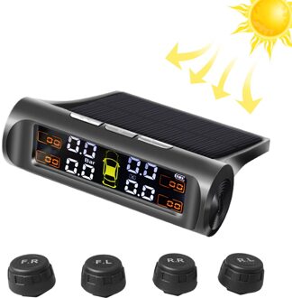 Tpms Zonne-energie Tpms Auto Bandenspanning Alarm 90 Verstelbare Monitor Auto Security System Tyre Pressure Temperatuur Waarschuwing type 2