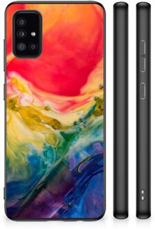 TPU Bumper Samsung Galaxy A51 GSM Hoesje met Zwarte rand Watercolor Dark