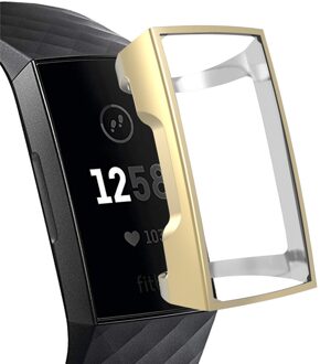 Tpu Case Siliconen Beschermende Voor Fitbit Lading 3 Clear Case Cover Shell Fitbit Lading 3 Band Bescherming Silicone Case Cover goud