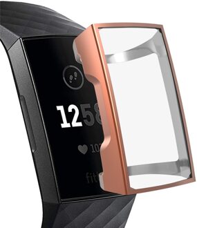 Tpu Case Siliconen Beschermende Voor Fitbit Lading 3 Clear Case Cover Shell Fitbit Lading 3 Band Bescherming Silicone Case Cover roos goud