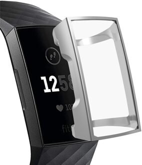 Tpu Case Siliconen Beschermende Voor Fitbit Lading 3 Clear Case Cover Shell Fitbit Lading 3 Band Bescherming Silicone Case Cover zilver