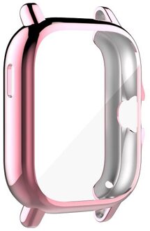 Tpu Case Voor Xiaomi Amazfit Gts 2 Volledige Cover Screen Protector Film Horloge Case Plating Frame Voor Amazfit GTS2 Shell case roze