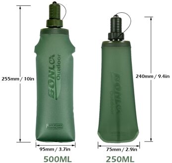 TPU Folding Soft Flask Sport Water Bottle Running Camping Hiking Water Bag Collapsible Drink Water Bottle