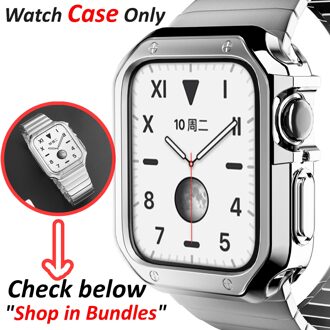 Tpu Horloge Case Voor Apple Horloge Serie 6 Se 5 4 3 2 44Mm 40Mm Metalen Zoals Plating beschermende Shell Voor Iwatch 42Mm 38Mmaccessories zilver / 38mm