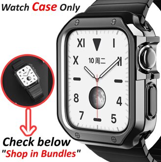 Tpu Horloge Case Voor Apple Horloge Serie 6 Se 5 4 3 2 44Mm 40Mm Metalen Zoals Plating beschermende Shell Voor Iwatch 42Mm 38Mmaccessories zwart / 38mm