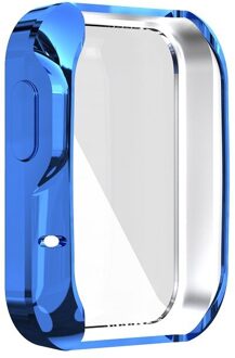 Tpu Plating Case Full Screen Protector Cover Voor Xiaomi Mi Horloge Lite Smart Horloge Case Beschermende Shell Voor Redmi Horloge gevallen blauw