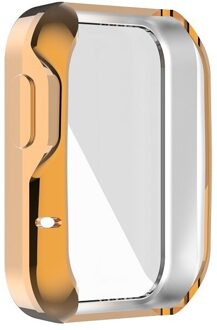 Tpu Plating Case Full Screen Protector Cover Voor Xiaomi Mi Horloge Lite Smart Horloge Case Beschermende Shell Voor Redmi Horloge gevallen roos goud