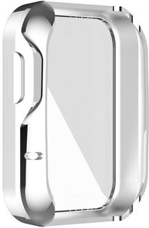 Tpu Plating Case Full Screen Protector Cover Voor Xiaomi Mi Horloge Lite Smart Horloge Case Beschermende Shell Voor Redmi Horloge gevallen zilver