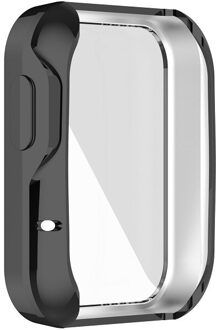 Tpu Plating Case Full Screen Protector Cover Voor Xiaomi Mi Horloge Lite Smart Horloge Case Beschermende Shell Voor Redmi Horloge gevallen zwart