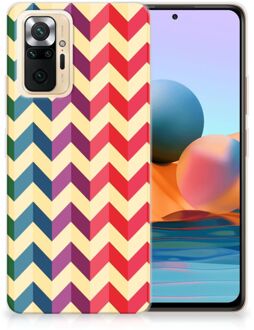 TPU Siliconen Hoesje Xiaomi Redmi Note 10 Pro Doorzichtig Hoesje Zigzag Color