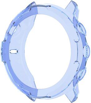 Tpu Smart Horloge Armband Case Behuizing Frame Voor Suunto 7 Vervanging Transparante Beschermende Cover Shell Protector blauw